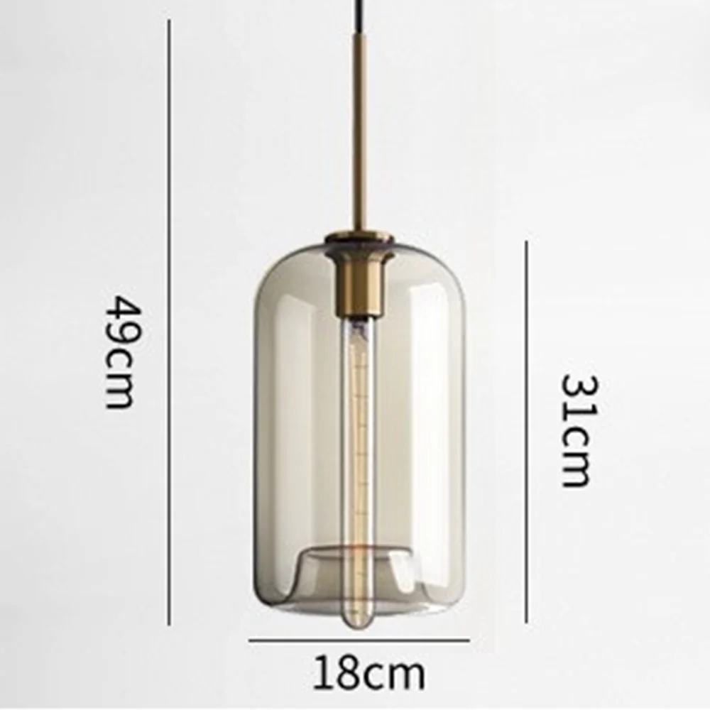 Industrial Amber Glass Pendant Light - Image 18