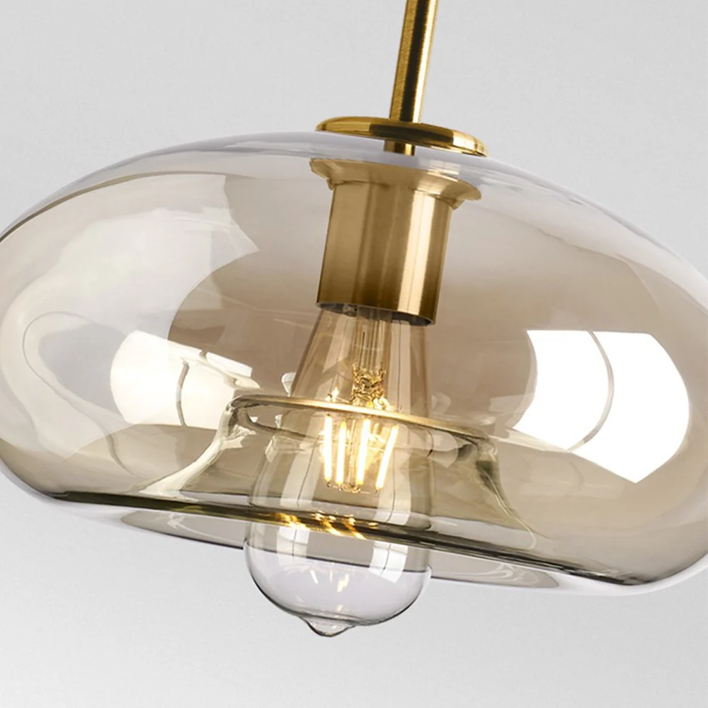 Industrial Amber Glass Pendant Light - Image 24