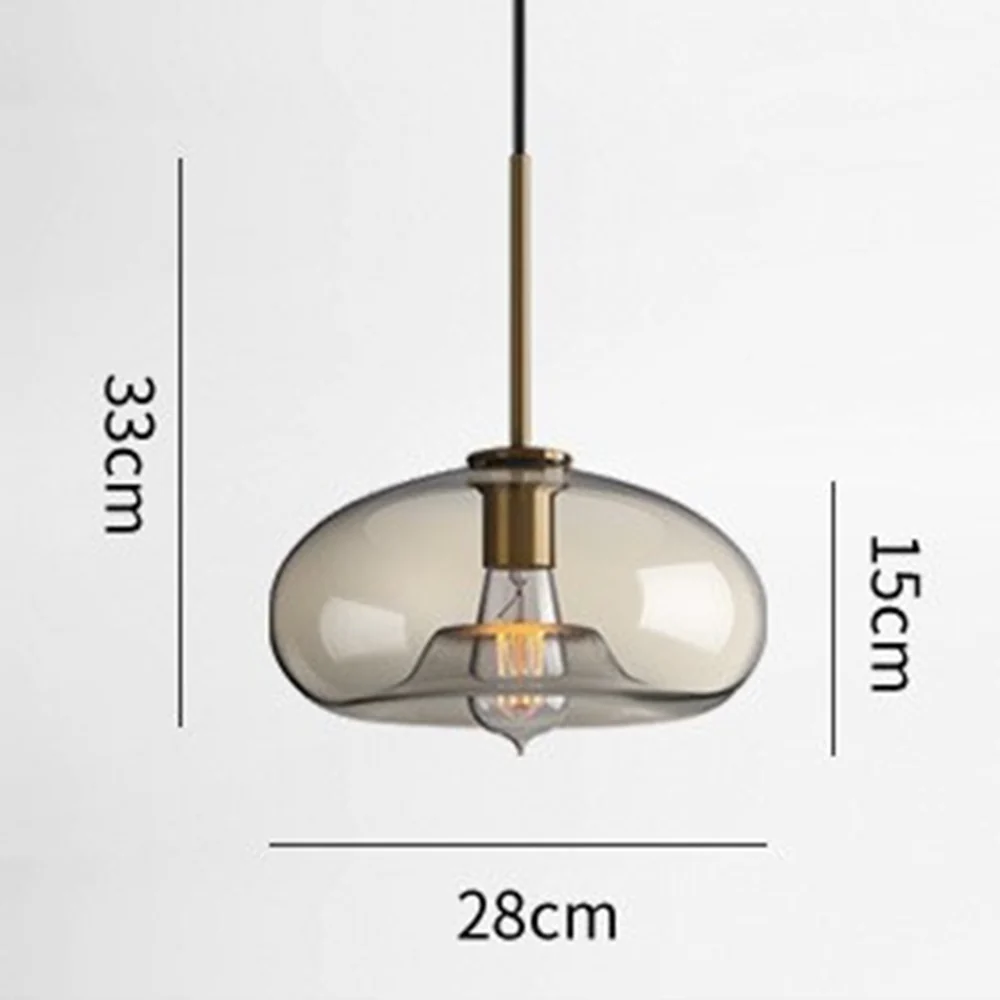 Industrial Amber Glass Pendant Light - Image 8