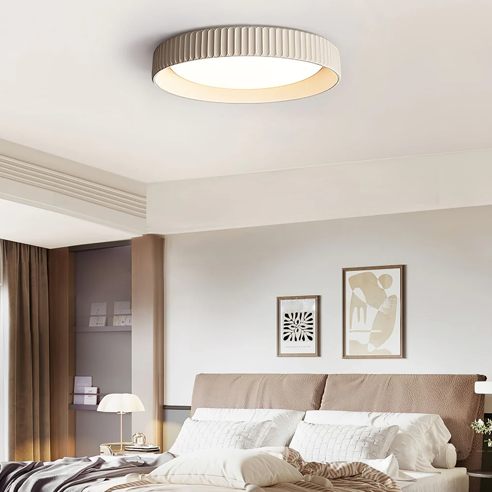 Industrial Cement Flush Mount Ceiling Light - Image 10