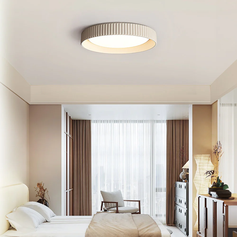 Industrial Cement Flush Mount Ceiling Light - Image 8