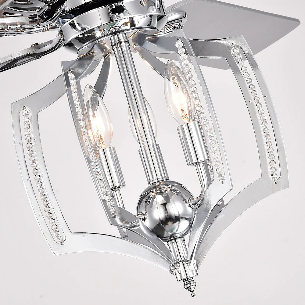 Industrial Chrome Ceiling Fans with Lights - Image 11