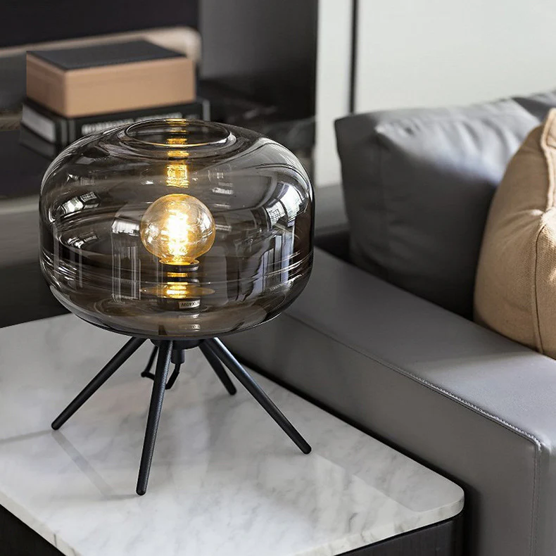 Modern Designer Glass Shade Table Lamp - Image 11