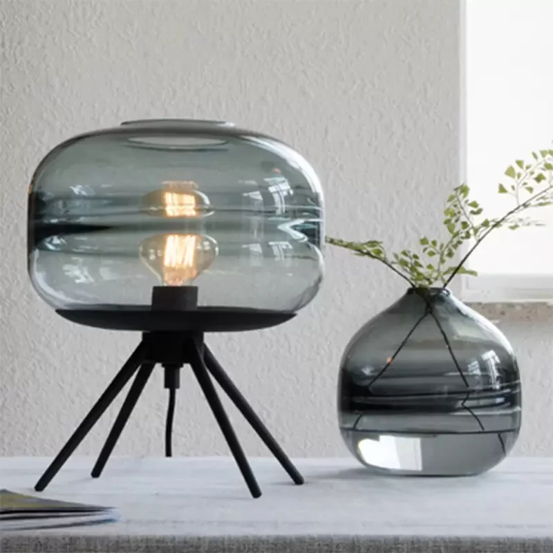 Modern Designer Glass Shade Table Lamp - Image 7