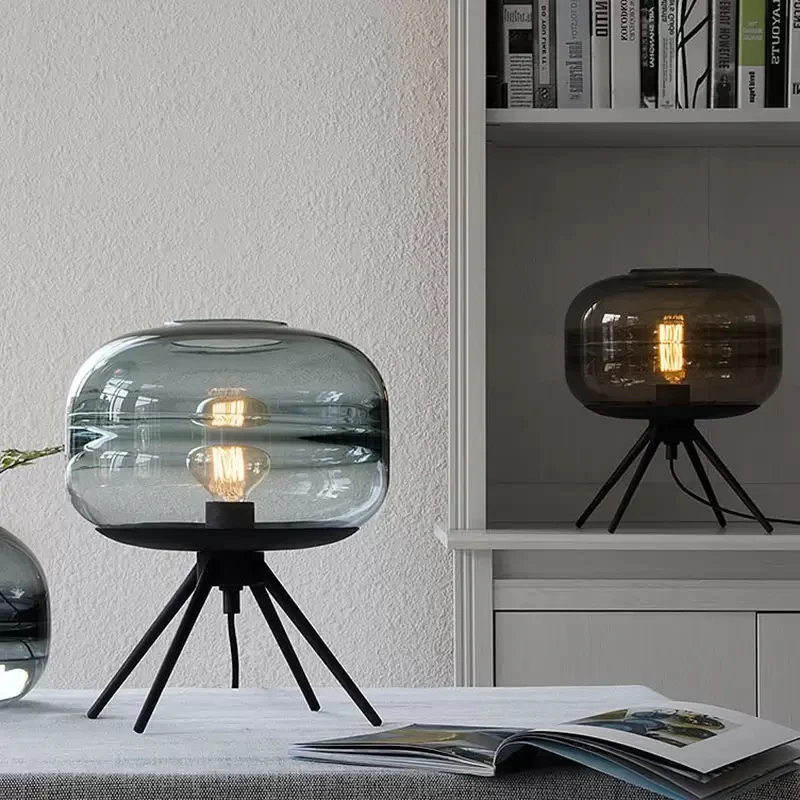 Modern Designer Glass Shade Table Lamp - Image 9