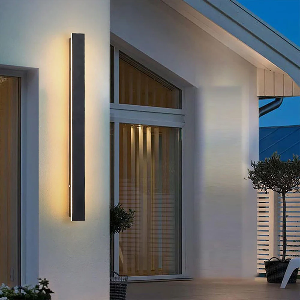 IP65 Simple Industrial Long Acrylic Black Outdoor LED Wall Lights - Image 6