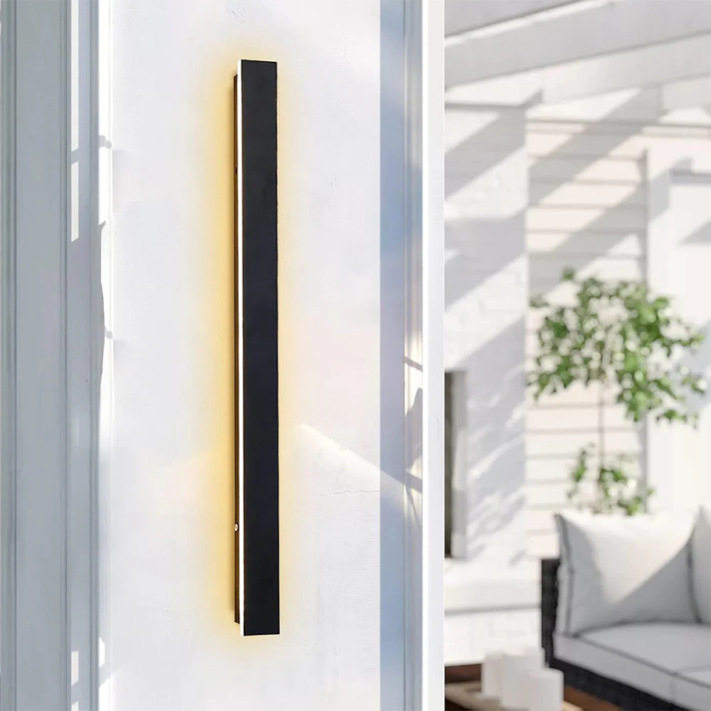 IP65 Simple Industrial Long Acrylic Black Outdoor LED Wall Lights - Image 7