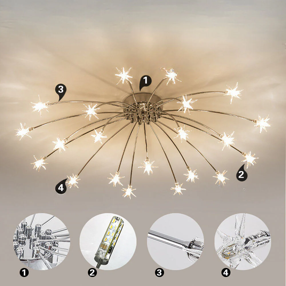 Luxury Star Glass Bedroom Ceiling Light - Image 22