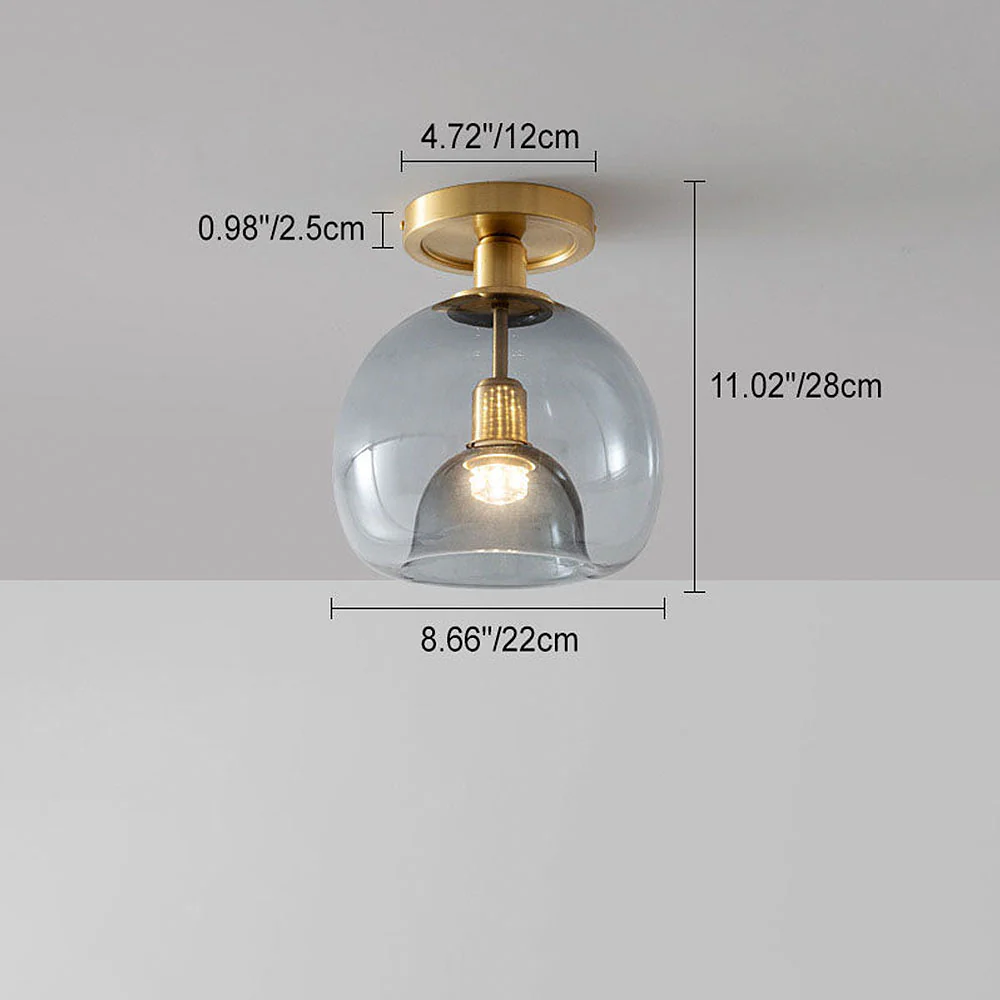 Modern Glass Hallway Grey Ceiling Light - Image 4