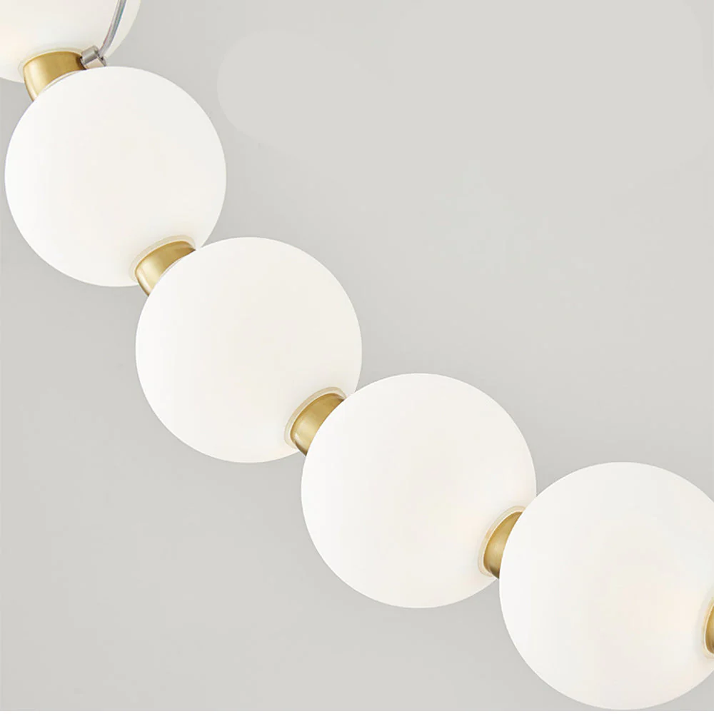 Unique Pearl Design White Ball LED Necklace Chandelier - Image 14