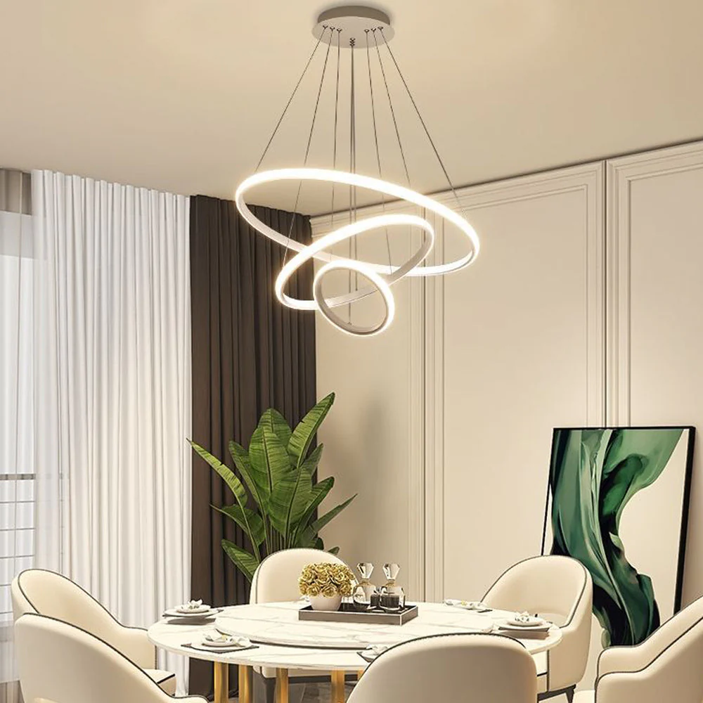 LED Ring Pendant Light Suspended Hanging Ring Chandelier - Image 5