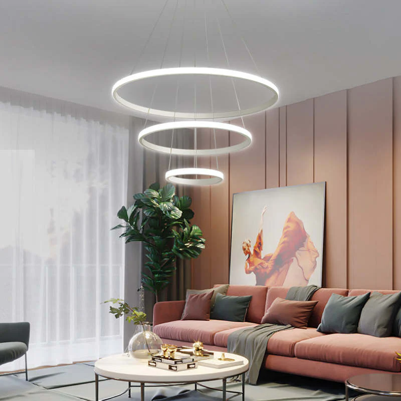 LED Ring Pendant Light Suspended Hanging Ring Chandelier - Image 6
