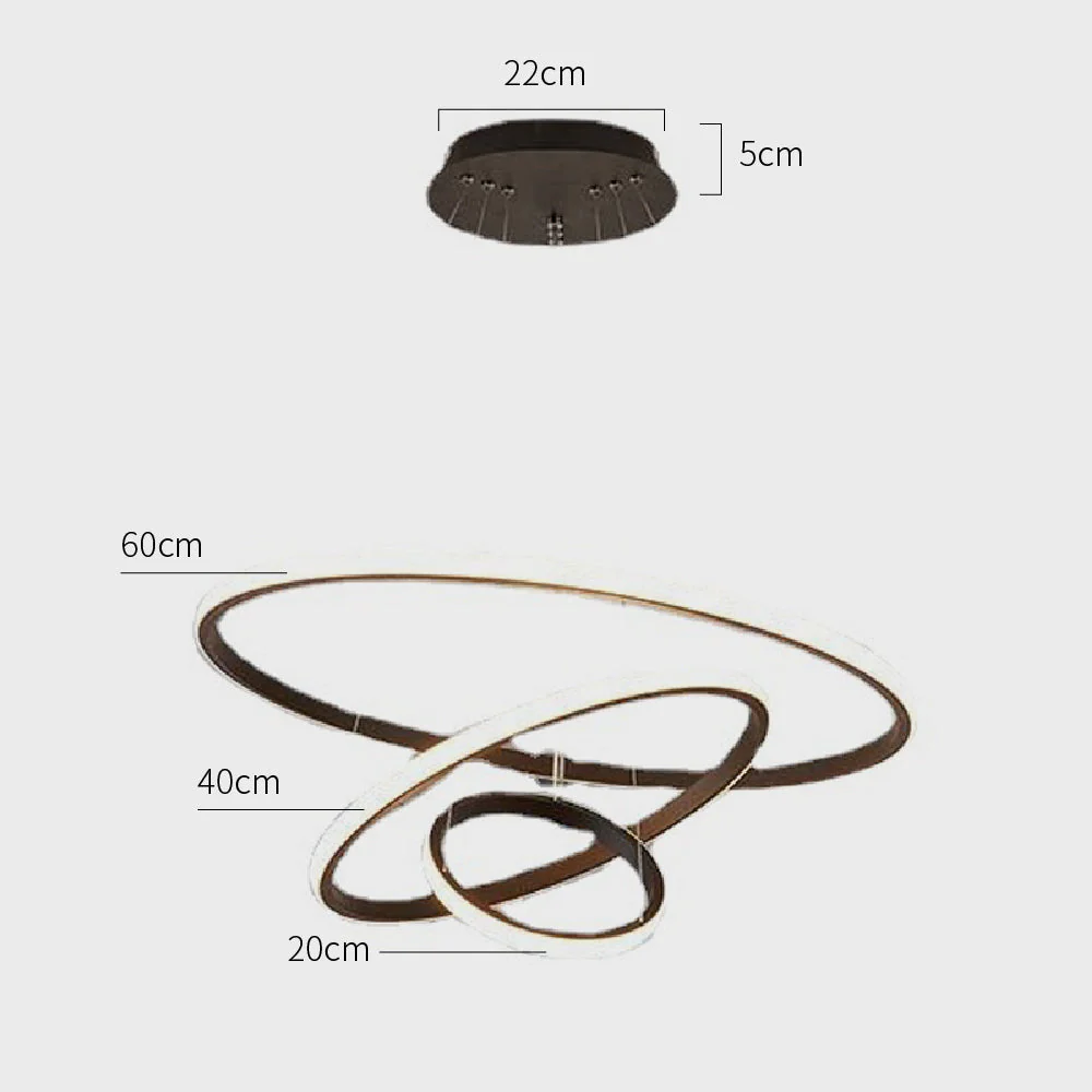 LED Ring Pendant Light Suspended Hanging Ring Chandelier - Image 9