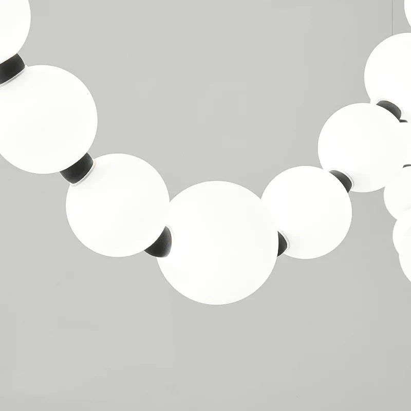White Ball Bubble Brushed Copper Large Chandelier - Image 5