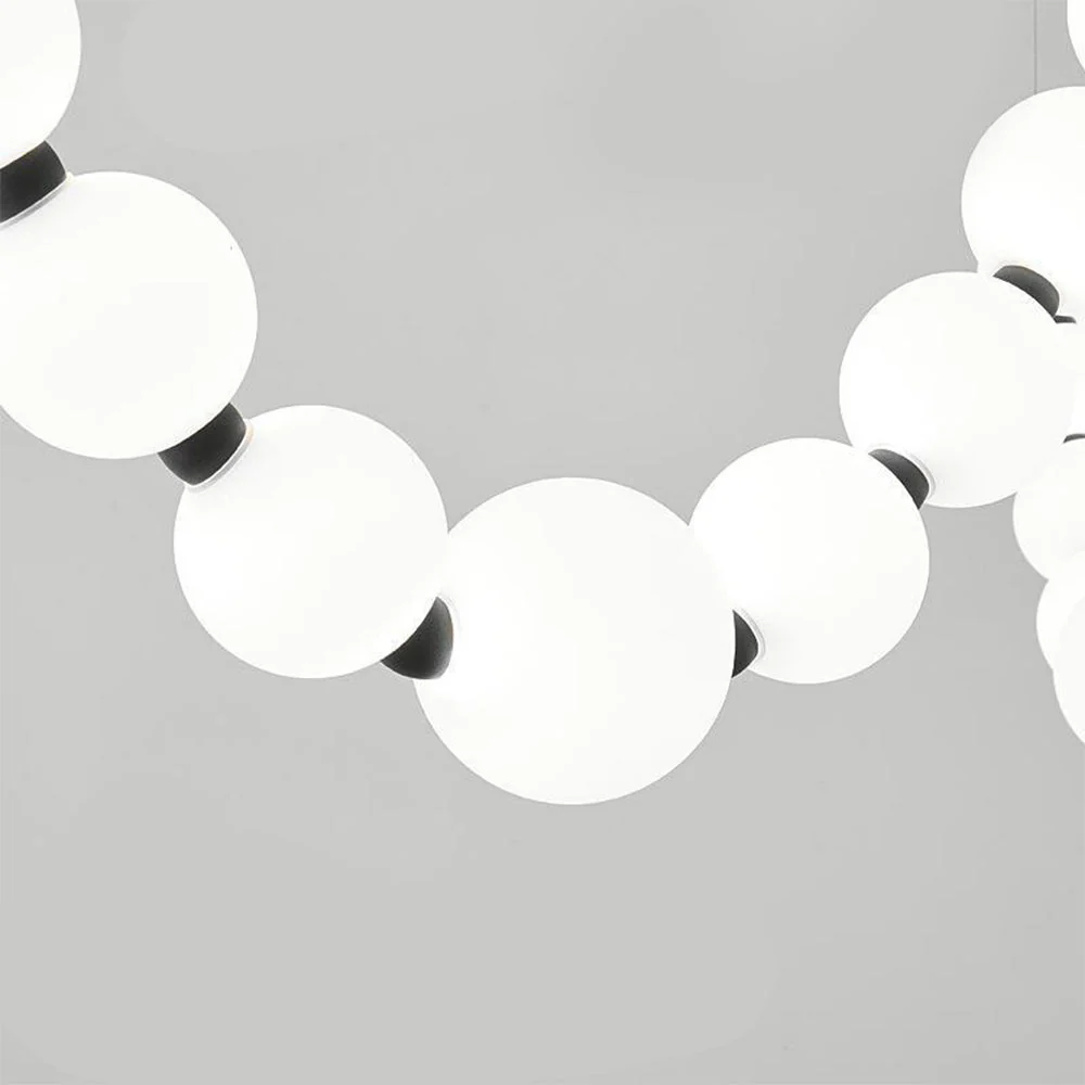 White Ball Bubble Brushed Copper Large Chandelier - Image 6