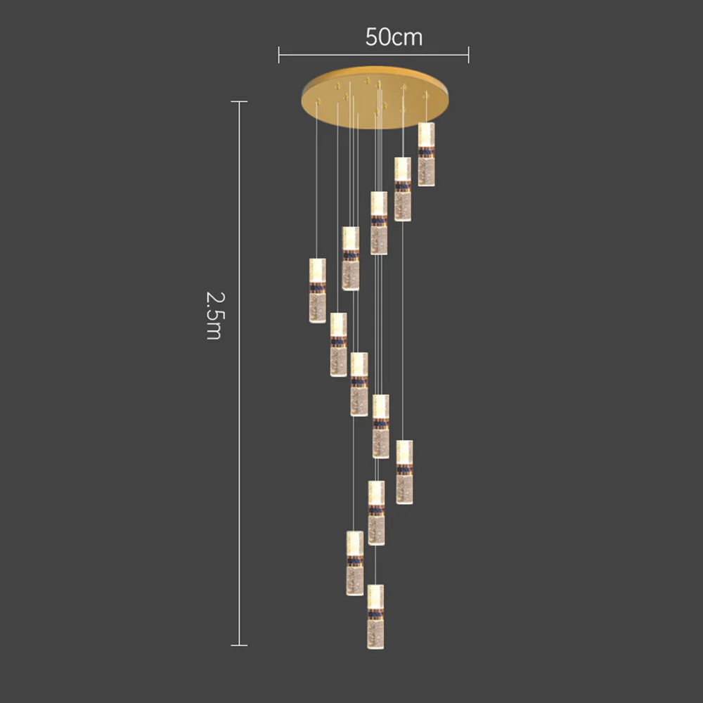 Luxury Crystal Staircase Long Chandelier - Image 11