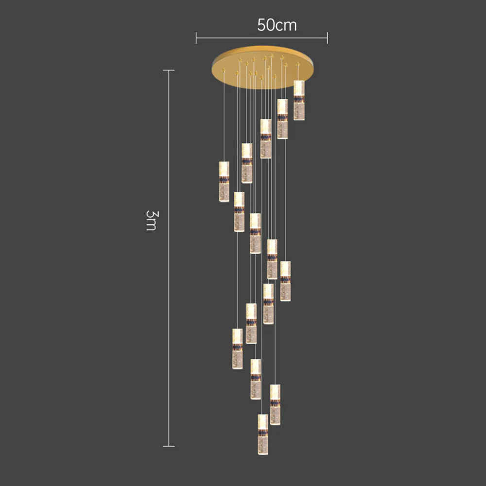 Luxury Crystal Staircase Long Chandelier - Image 12
