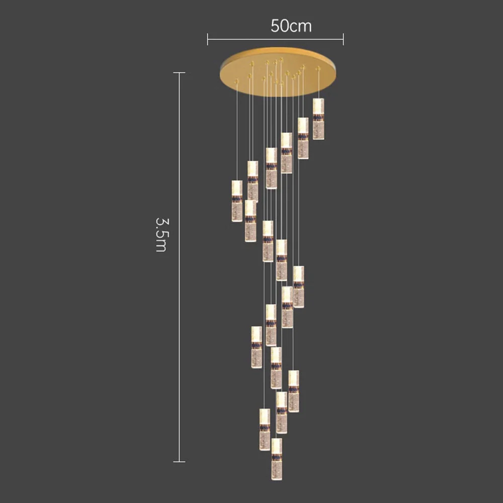 Luxury Crystal Staircase Long Chandelier - Image 13