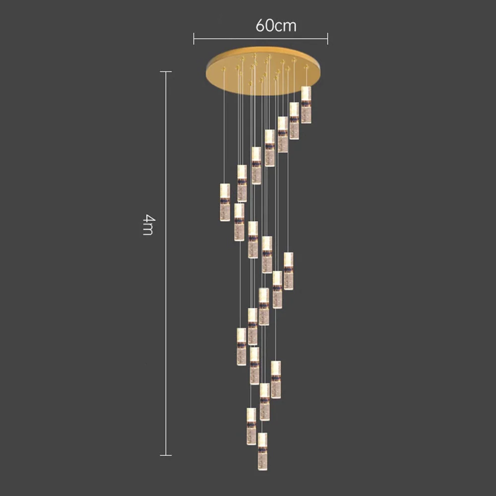 Luxury Crystal Staircase Long Chandelier - Image 14