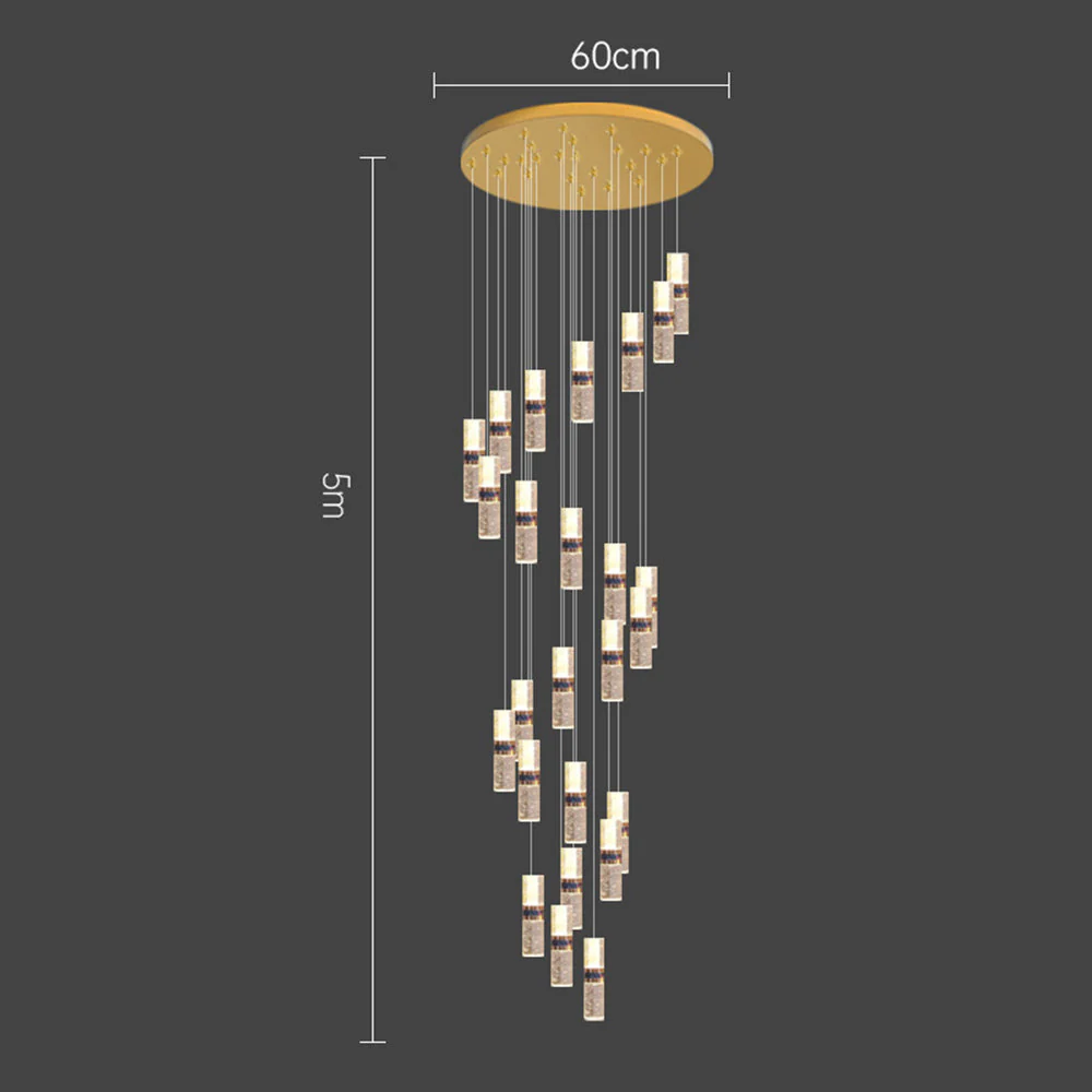 Luxury Crystal Staircase Long Chandelier - Image 16