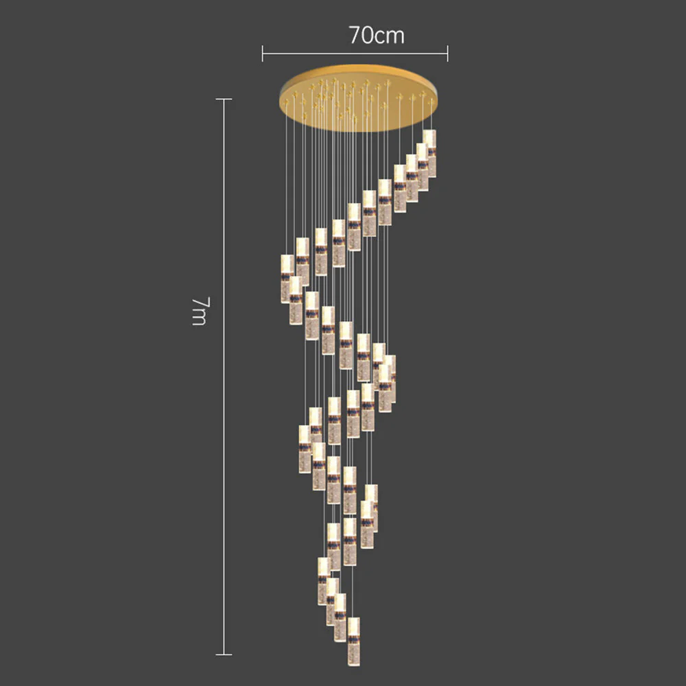 Luxury Crystal Staircase Long Chandelier - Image 18