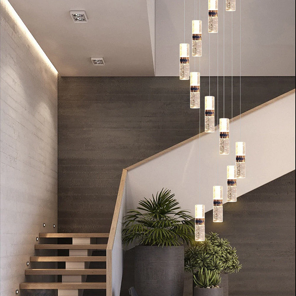 Luxury Crystal Staircase Long Chandelier - Image 2