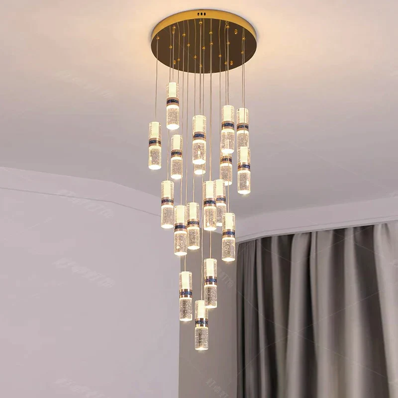Luxury Crystal Staircase Long Chandelier - Image 22