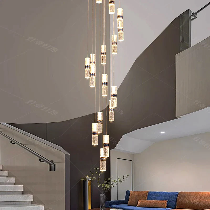 Luxury Crystal Staircase Long Chandelier - Image 23