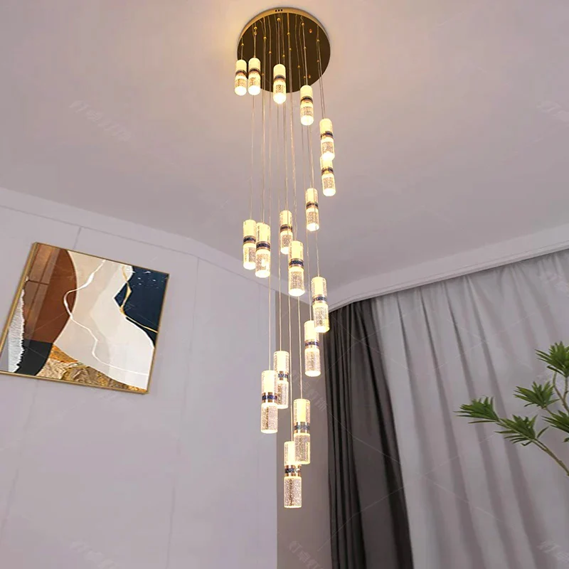 Luxury Crystal Staircase Long Chandelier - Image 24