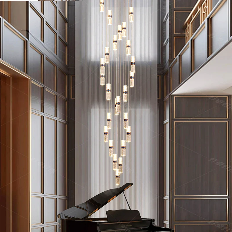 Luxury Crystal Staircase Long Chandelier - Image 26