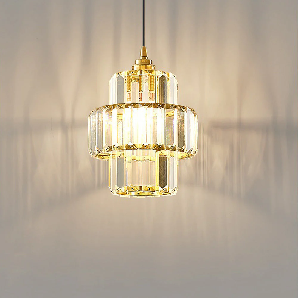 Luxury Elegance Glass Gold Pendant Light - Image 3