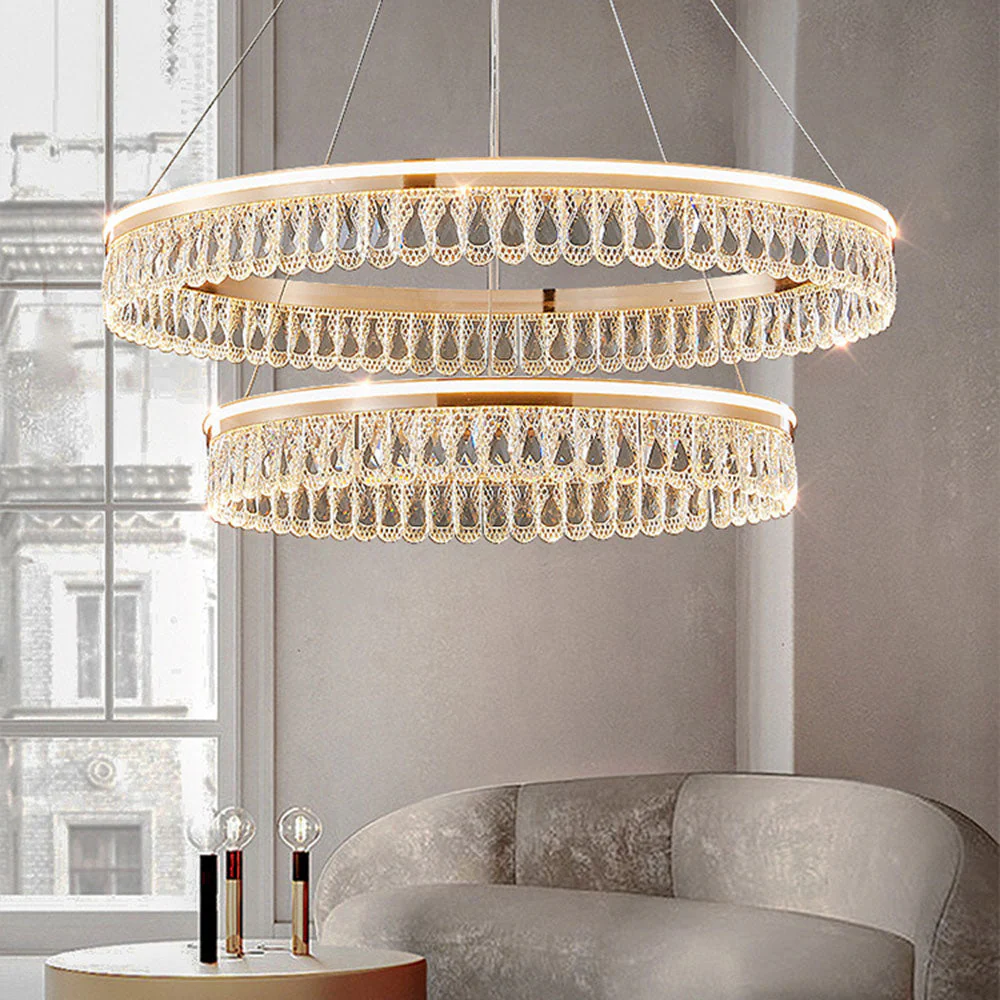 Luxury Large Crystal Ring Chandelier - Image 2