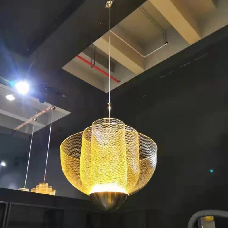 Opulent Metal Grid Pendant Light - Image 2
