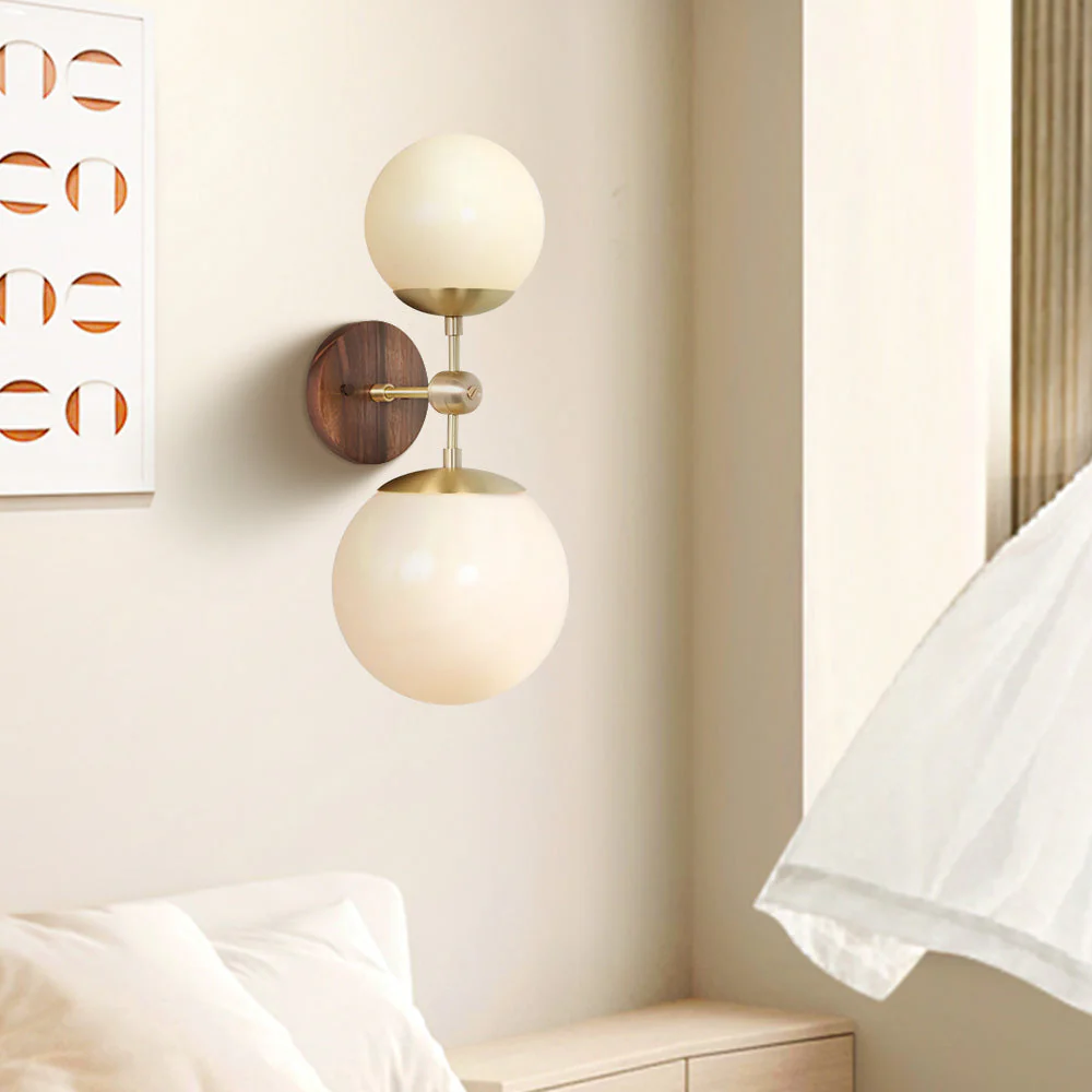 Medieval Double Head Wood Wall Light - Image 2