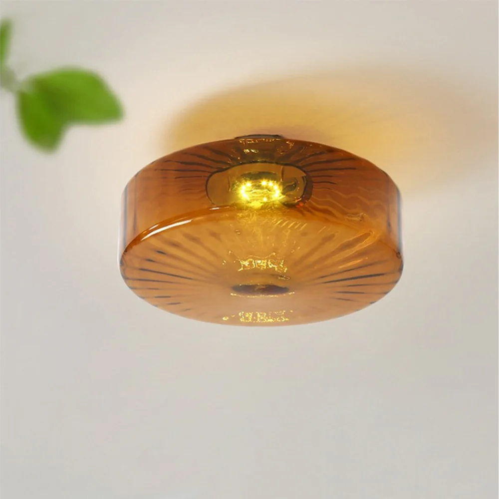 Medieval Glass Corrugated Ceiling Lamp - Image 5