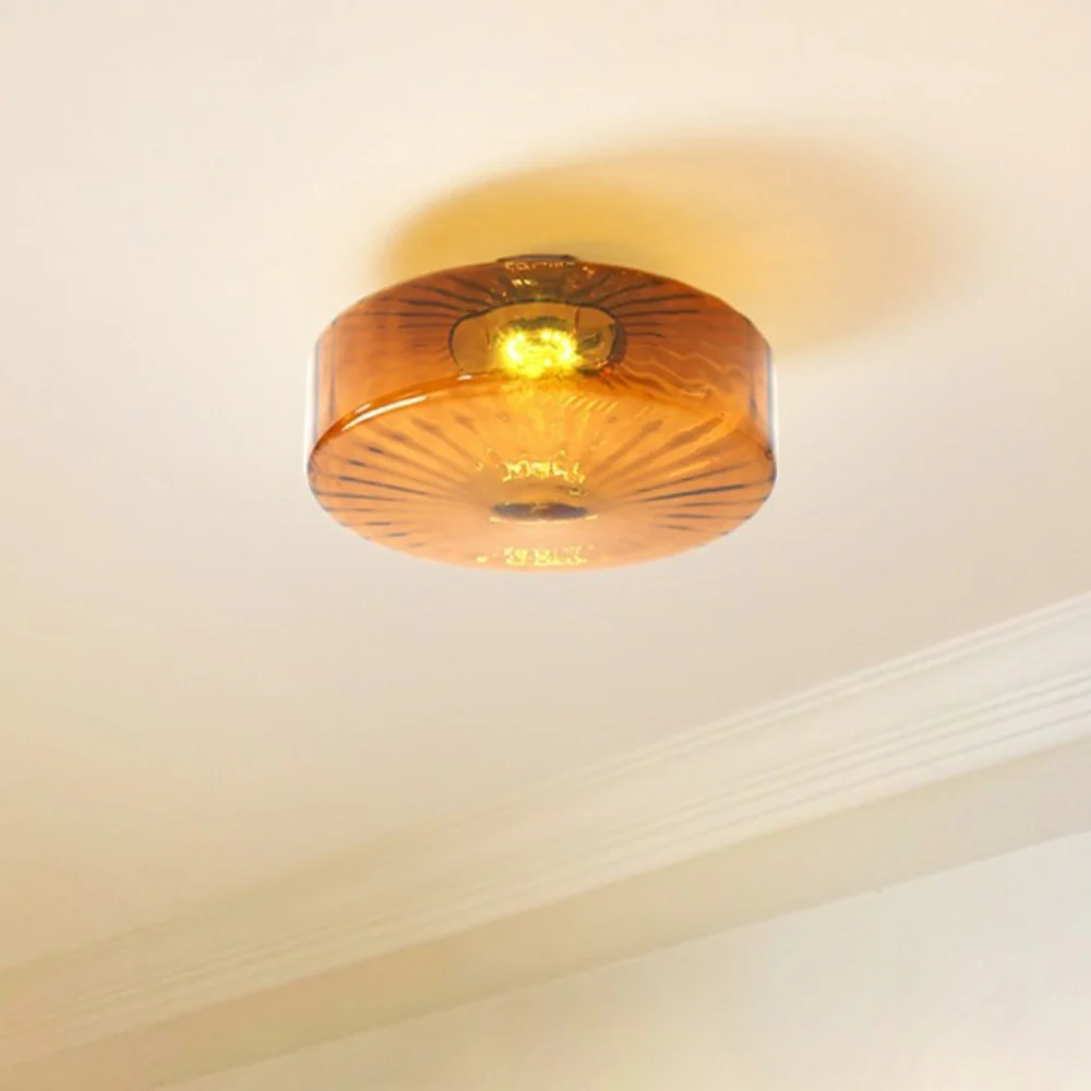 Medieval Glass Corrugated Ceiling Lamp - Image 7