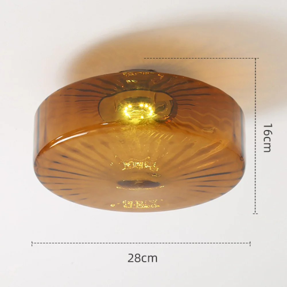 Medieval Glass Corrugated Ceiling Lamp - Image 9