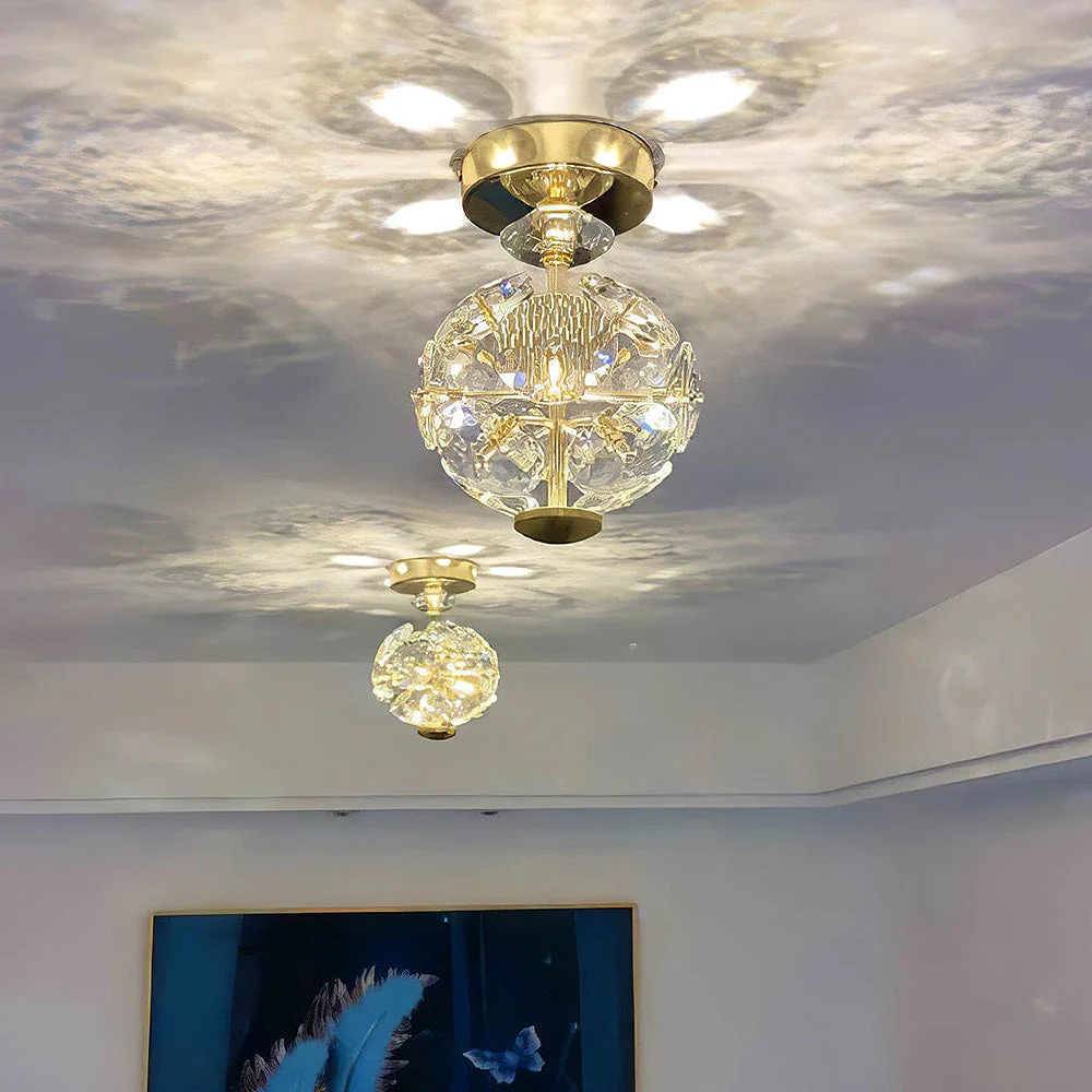 Medieval LED Crystal Ball Shape Ceiling Light