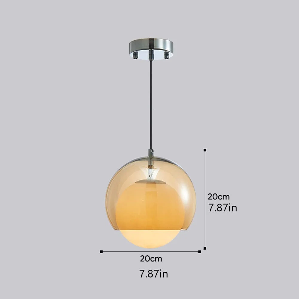 Vintage Orange Bauhaus Glass Pendant Light - Image 15