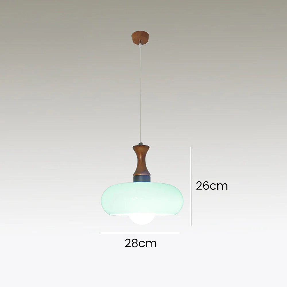 Medieval Walnut Glass Pendant Light - Image 11