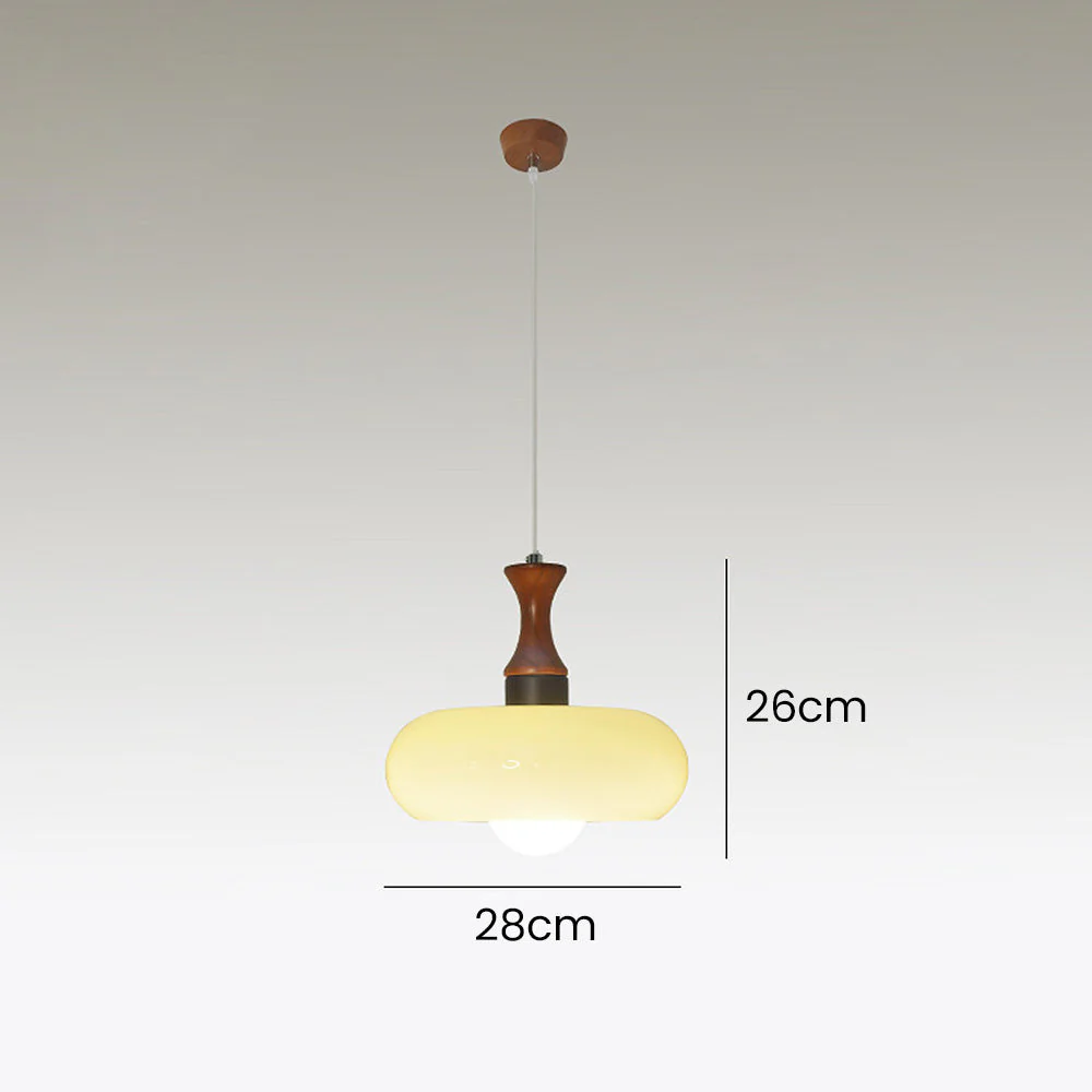 Medieval Walnut Glass Pendant Light - Image 7