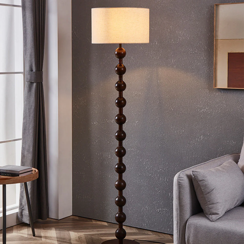 Medieval Wooden Barbell Floor Lamp - Image 10