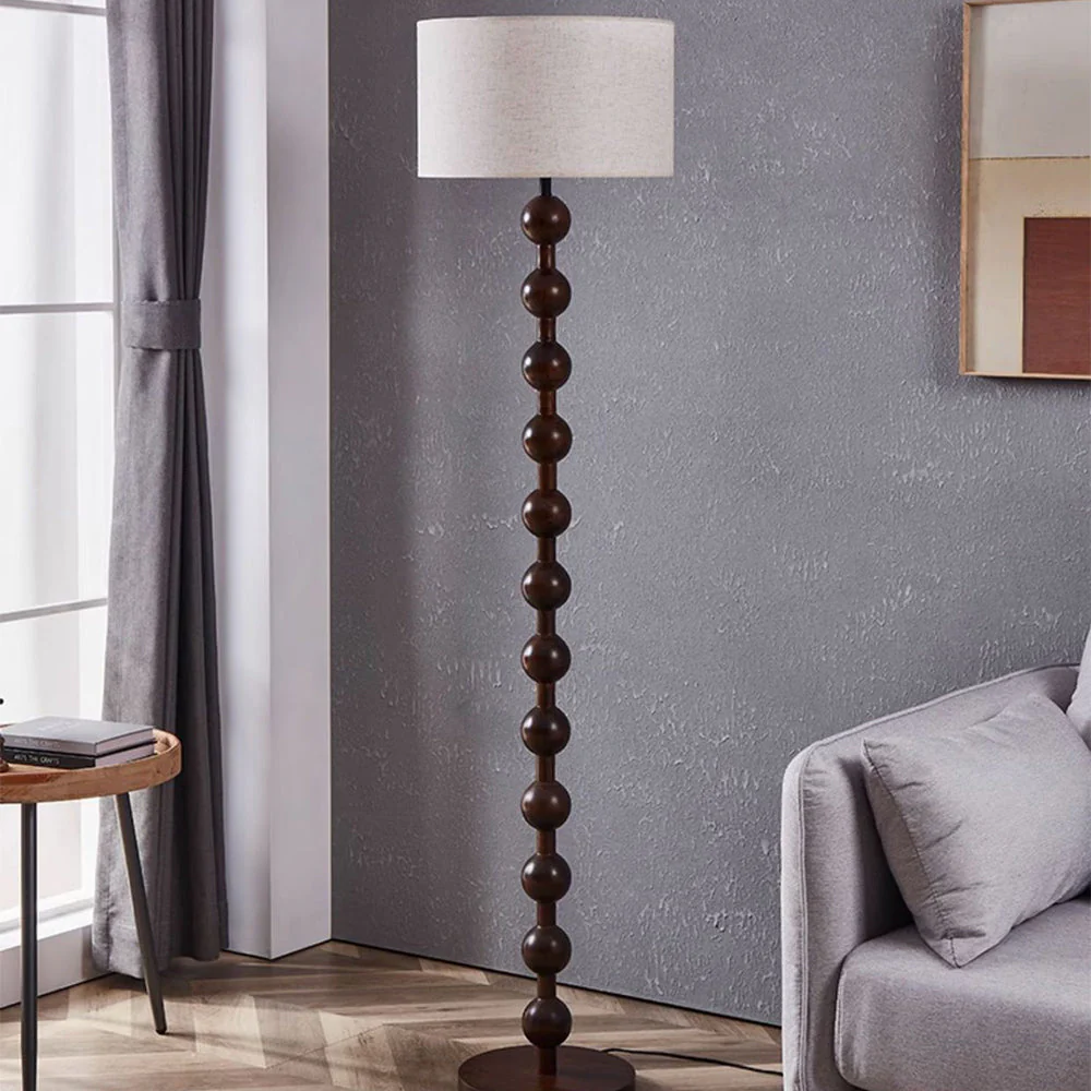 Medieval Wooden Barbell Floor Lamp - Image 11