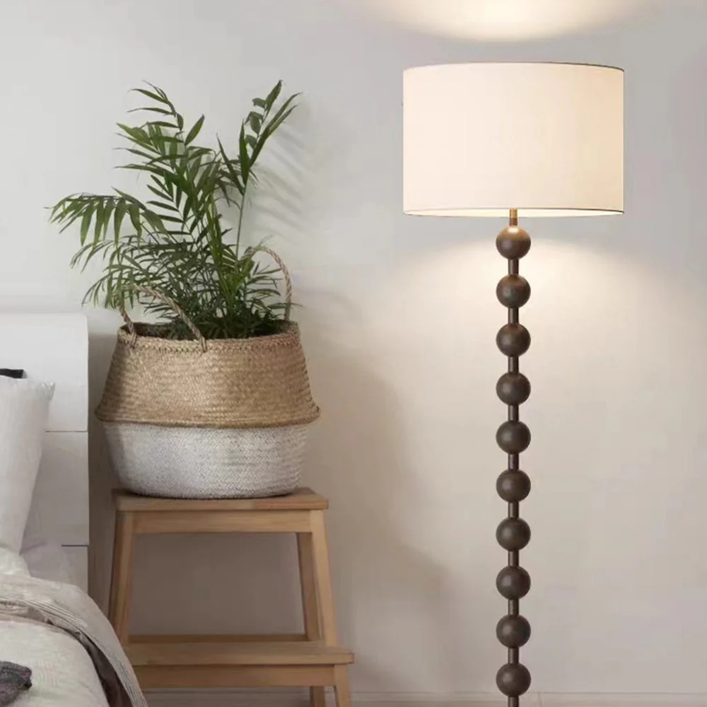 Medieval Wooden Barbell Floor Lamp - Image 3