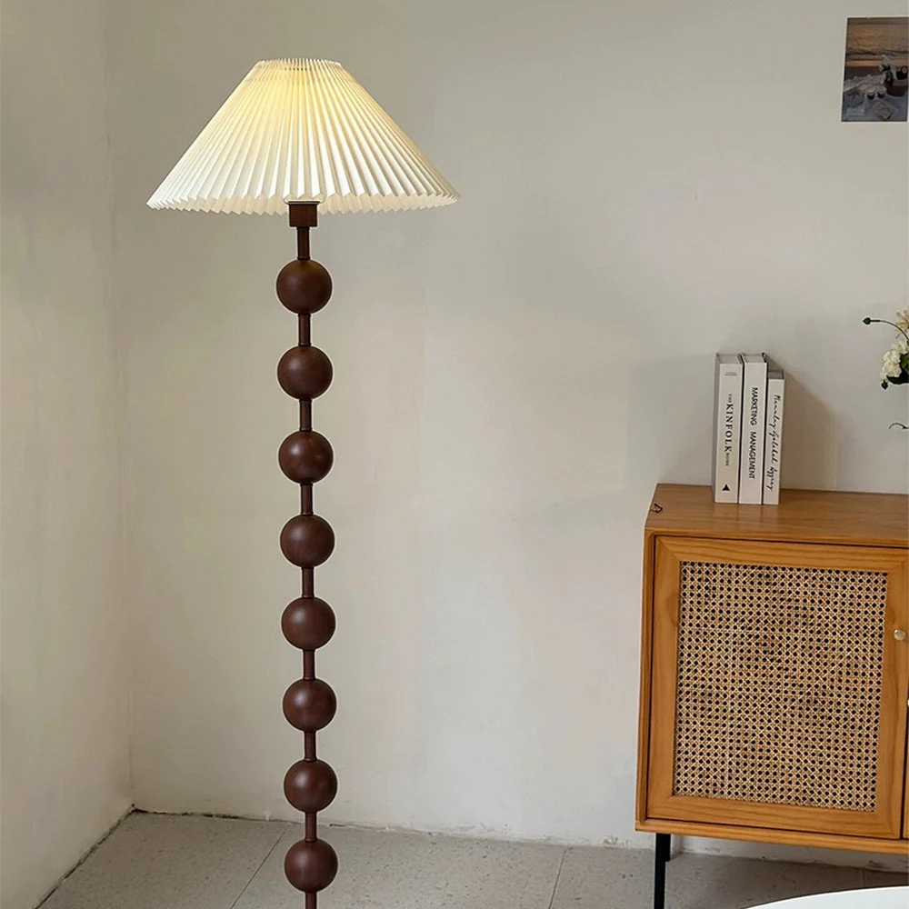 Medieval Wooden Barbell Floor Lamp - Image 7