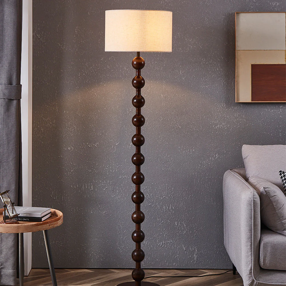Medieval Wooden Barbell Floor Lamp - Image 8