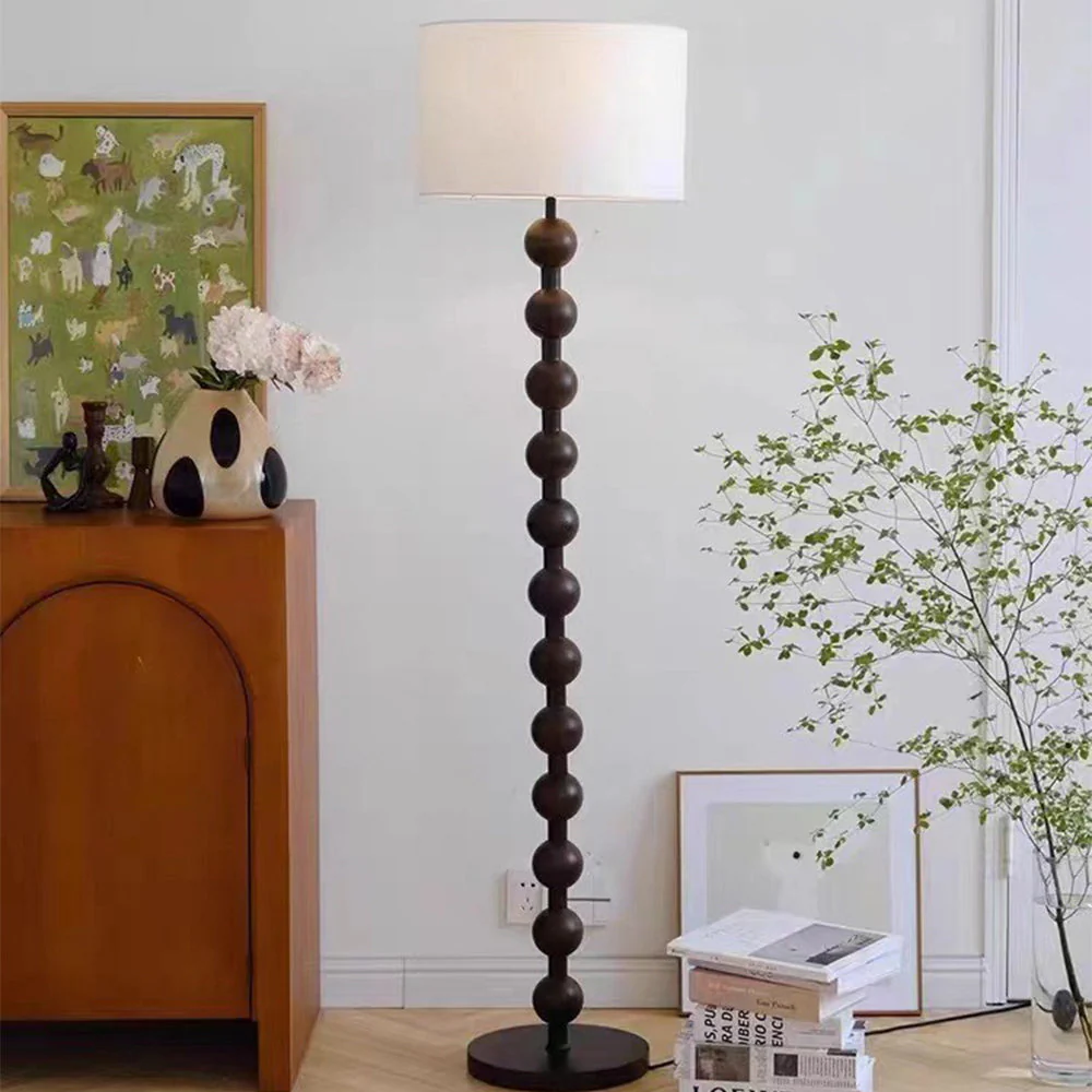 Medieval Wooden Barbell Floor Lamp - Image 9