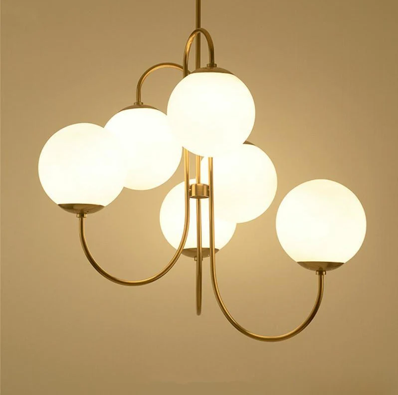Metal Glass Vintage Chandelier - Image 8