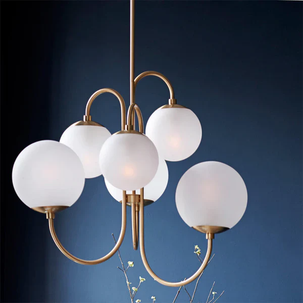 Metal Glass Vintage Chandelier - Image 9