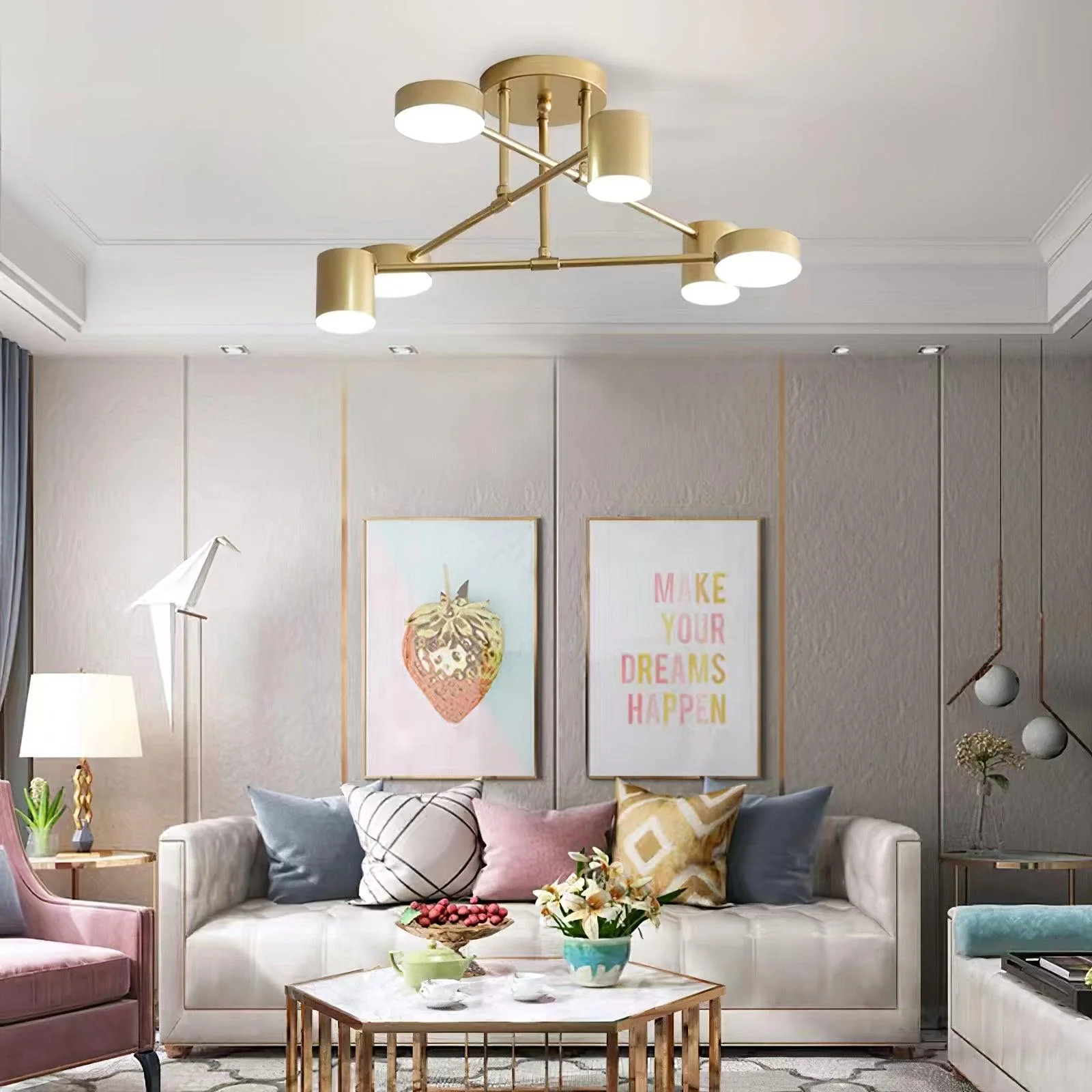 Metal Painted Finishes LED Ceiling Light Circle Design Flush Mount Lights - Image 8